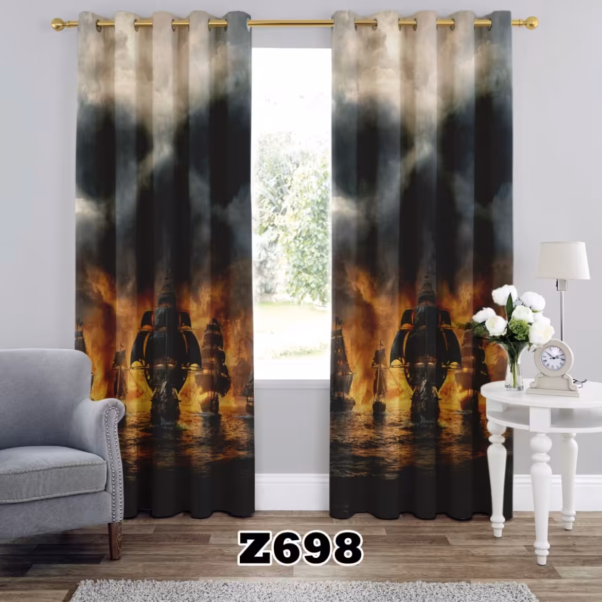 یک عدد پنل پرده اماده طرح کشتی z698