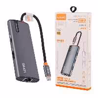 تبدیل و هاب Type-c به USB3/Lan/HDMI/Type-C PD مدل Ldnio DS-16HLdnio DS-16H Type-C To USB3/Lan/HDMI/Type-C PD Hub