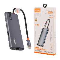 تبدیل و هاب Type-c به USB3/Lan/HDMI/Type-C PD مدل Ldnio DS-16HLdnio DS-16H Type-C To USB3/Lan/HDMI/Type-C PD Hub