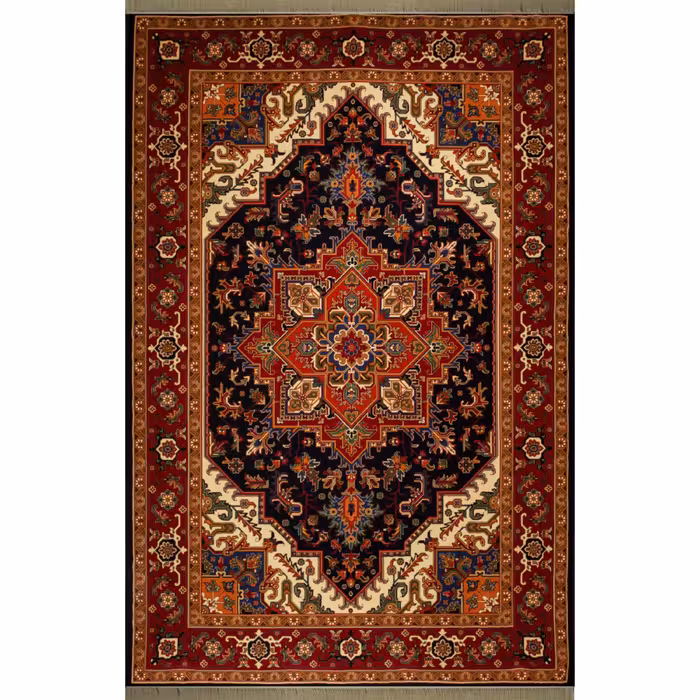 گبه ماشینی افرند زمینه سرمه ای کد 730 (نه متری)