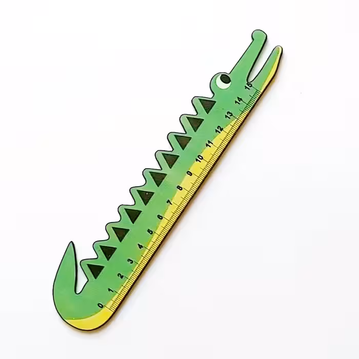 خط کش چوبی 15 سانتی متر طرح تمساح