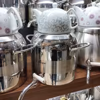 کتری و قوری کفه چدن از جنس استیل ضد زنگ و بسیار با دوام  