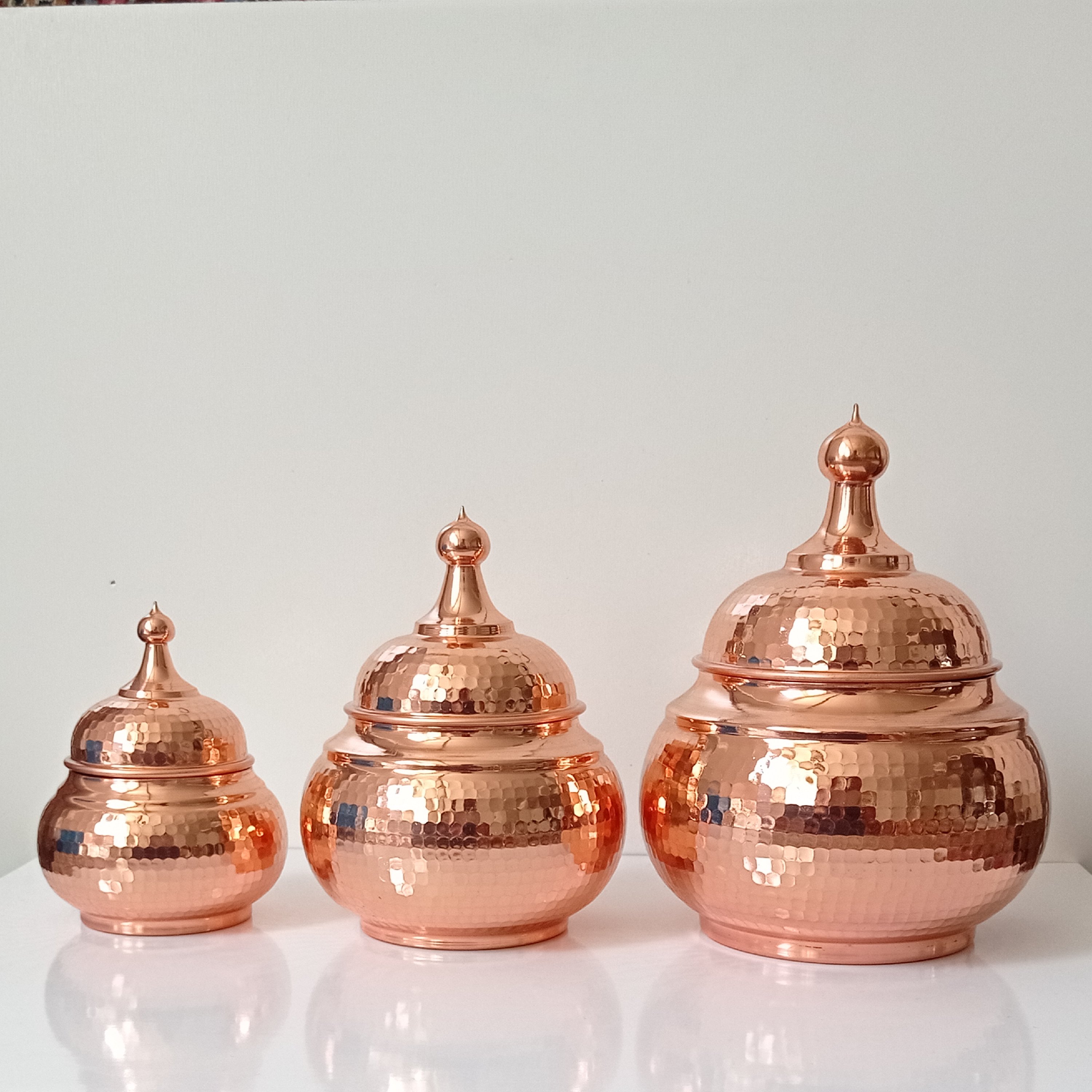 ظروف پذیرایی مسی طرح گنبدی نانو شده با کیفیت عالی 
