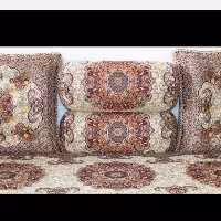 سرویس شاهنشین 7 تکه ترمه رنگ کرم قرمز