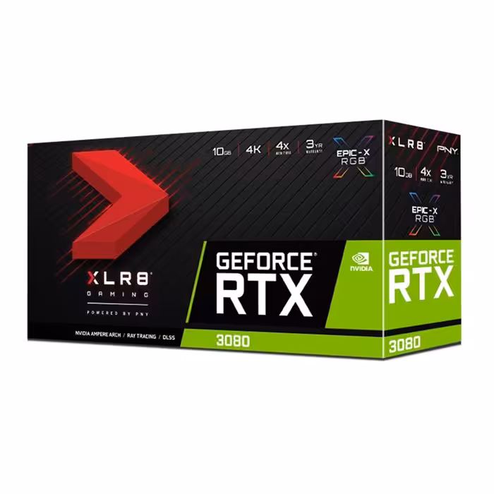 کارت گرافیک پی ان وای GeForce RTX 3080 10GB XLR8 Gaming Triple Fan Edition