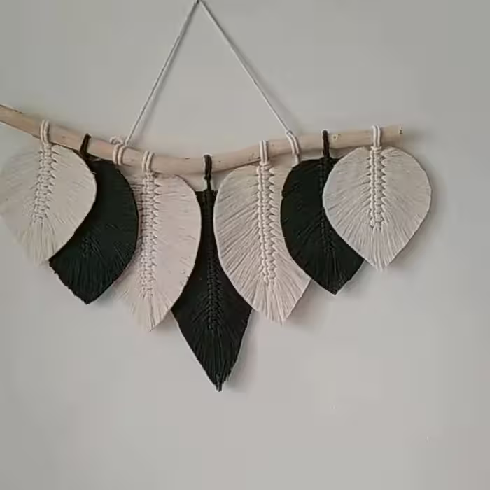 دیوارکوب مکرومه برگ 