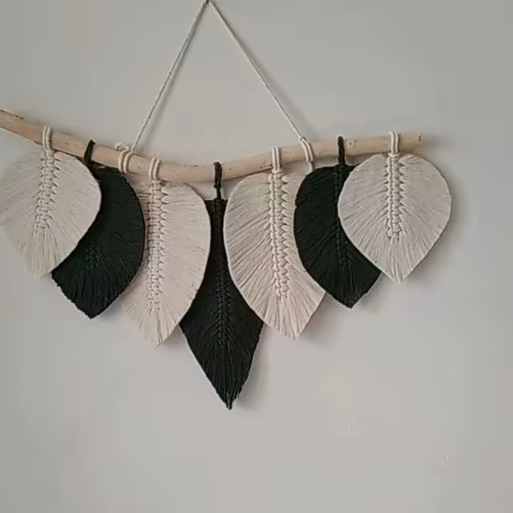 دیوارکوب مکرومه برگ 