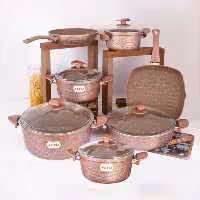 سرویس قابلمه 12 پارچه اویز EVIZ مدل سوئینگ رزگلد با ارسال رایگان