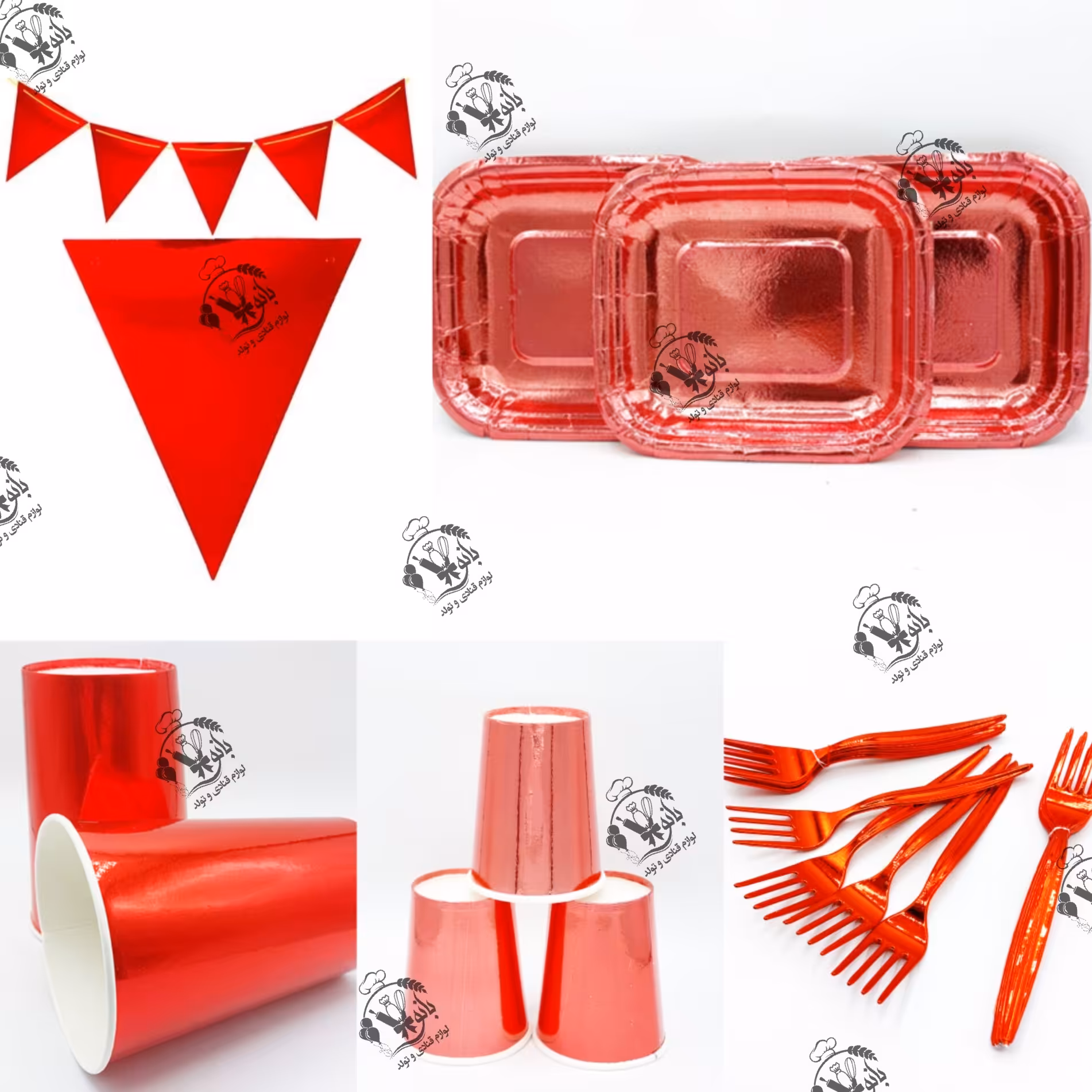 تم تولد متالایز قرمز   10 عددی - 4 تکه-