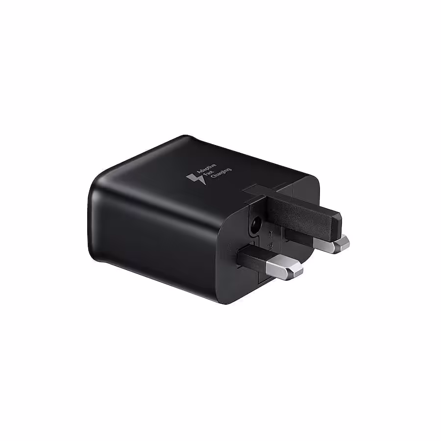 آداپتور  25 وات سامسونگ سه پین اصلی مدل 25w PD adapter  رنگ مشکی بدون کابل 