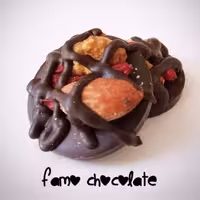 شکلات تلخ سکه ای آجیلی با تزیین زرشک 12عدد بزرگ