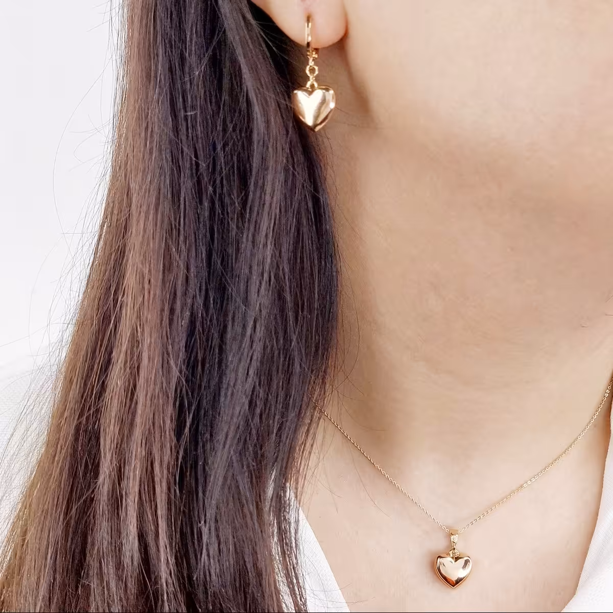 نیمست ژوپینگ آویز قلب آیینه ای با زنجیر استیل 45 سانتی  کد 11902