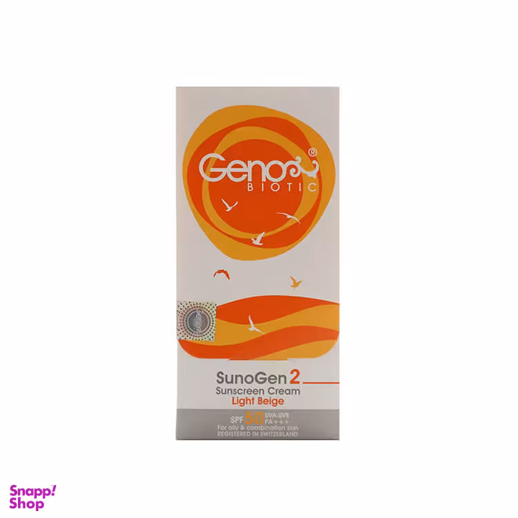 کرم ضد آفتاب رنگی ژنو بایوتیک (Geno Biotic) مدل پوست چرب و مختلط SPF50 حجم 50 گرم