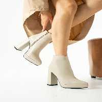 چکمه و بوت نود زنانه پلت فرم چرمی واقعی بژ Elisse Shoes