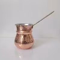 قهوه جوش مسی شکمی دسته برنجی نانو شده زنجانی‌ها سایز  بزرگ 