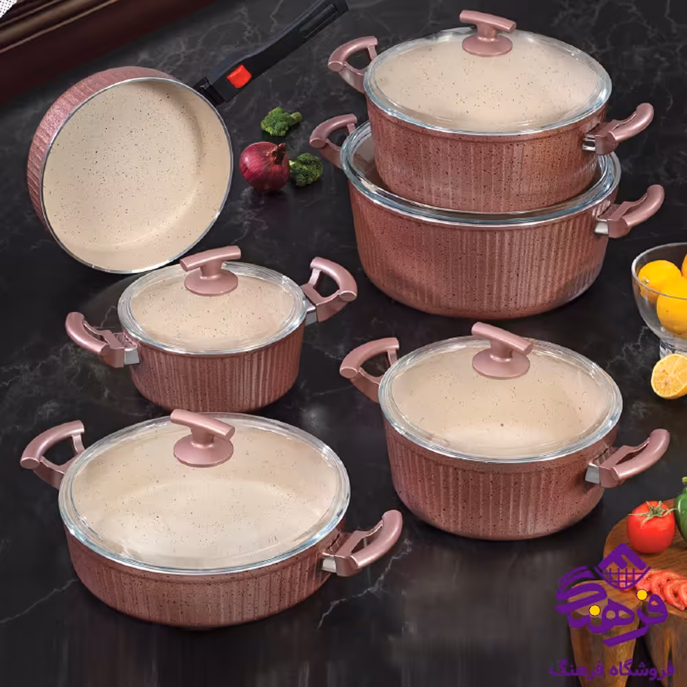 سرويس قابلمه پويان 11پارچه ELSA رزگلد