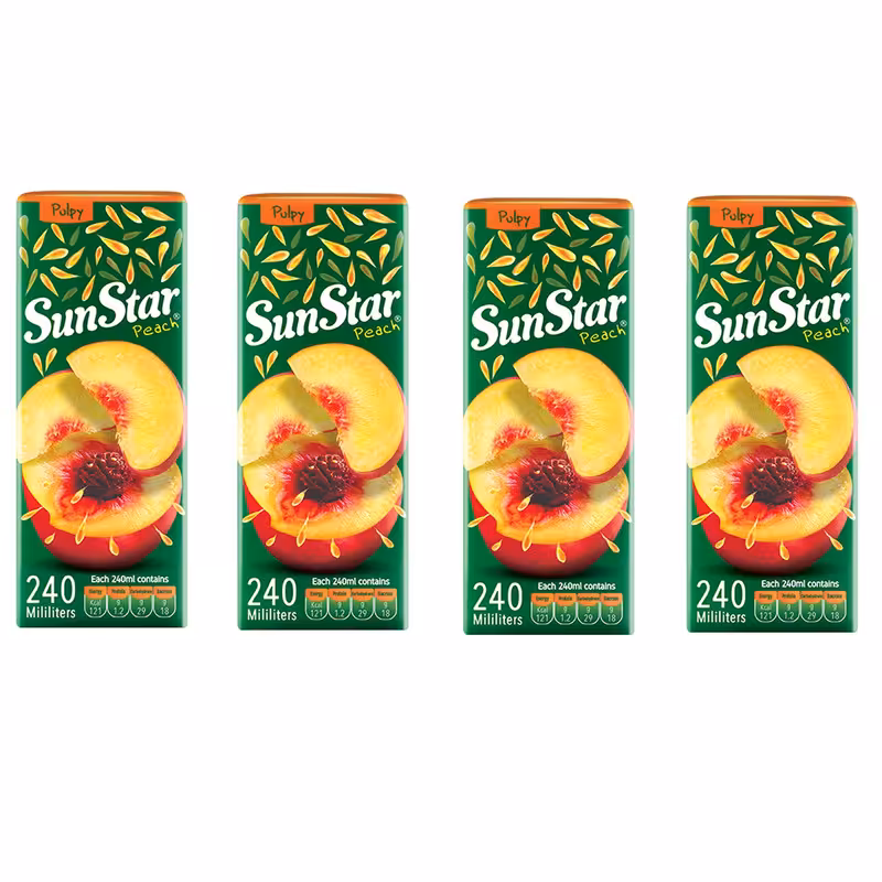 آبمیوه هلو سان استار -240 میلی لیتر بسته 4عددی