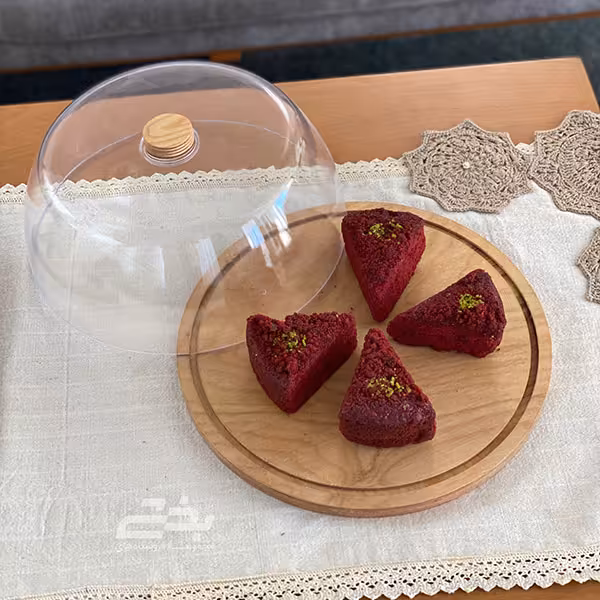 ظرف کاپ کیک چوبی مدل گرد