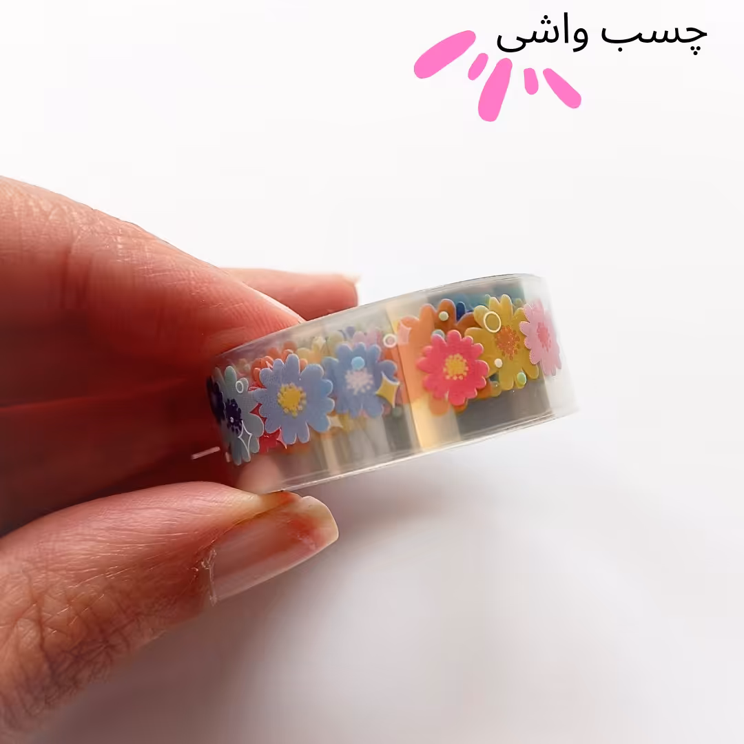 چسب واشی شفاف طرح گل 5