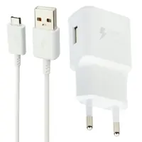شارژر فست شارژ سامسونگ SAMSUNG A10 - A10S  اداپتور شارژ همراه کابل سیم اورجینال  شارژ سریع اندروید اصلی 2 آمپر  2a