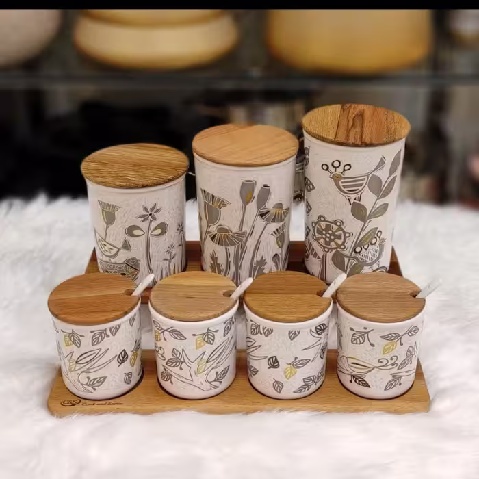 سرویس ادویه پاسماوری پایه چوبی جدید
