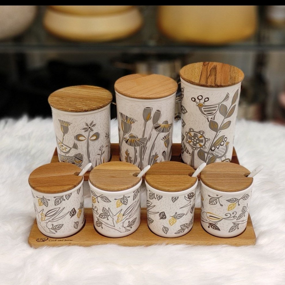 سرویس ادویه پاسماوری پایه چوبی جدید