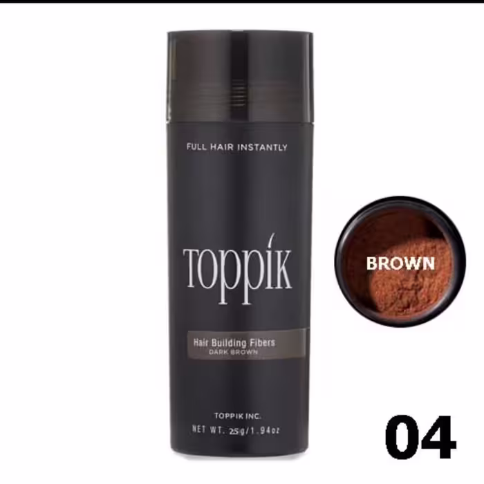 پودر پرپشت کننده مو تاپیک 25 گرمی شماره 4قهوه ای (Brown)

