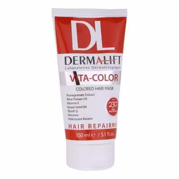 ماسک مو درمالیفت مدل VITA-COLOR مناسب برای موهای رنگ شده حجم 150 میلی لیتر