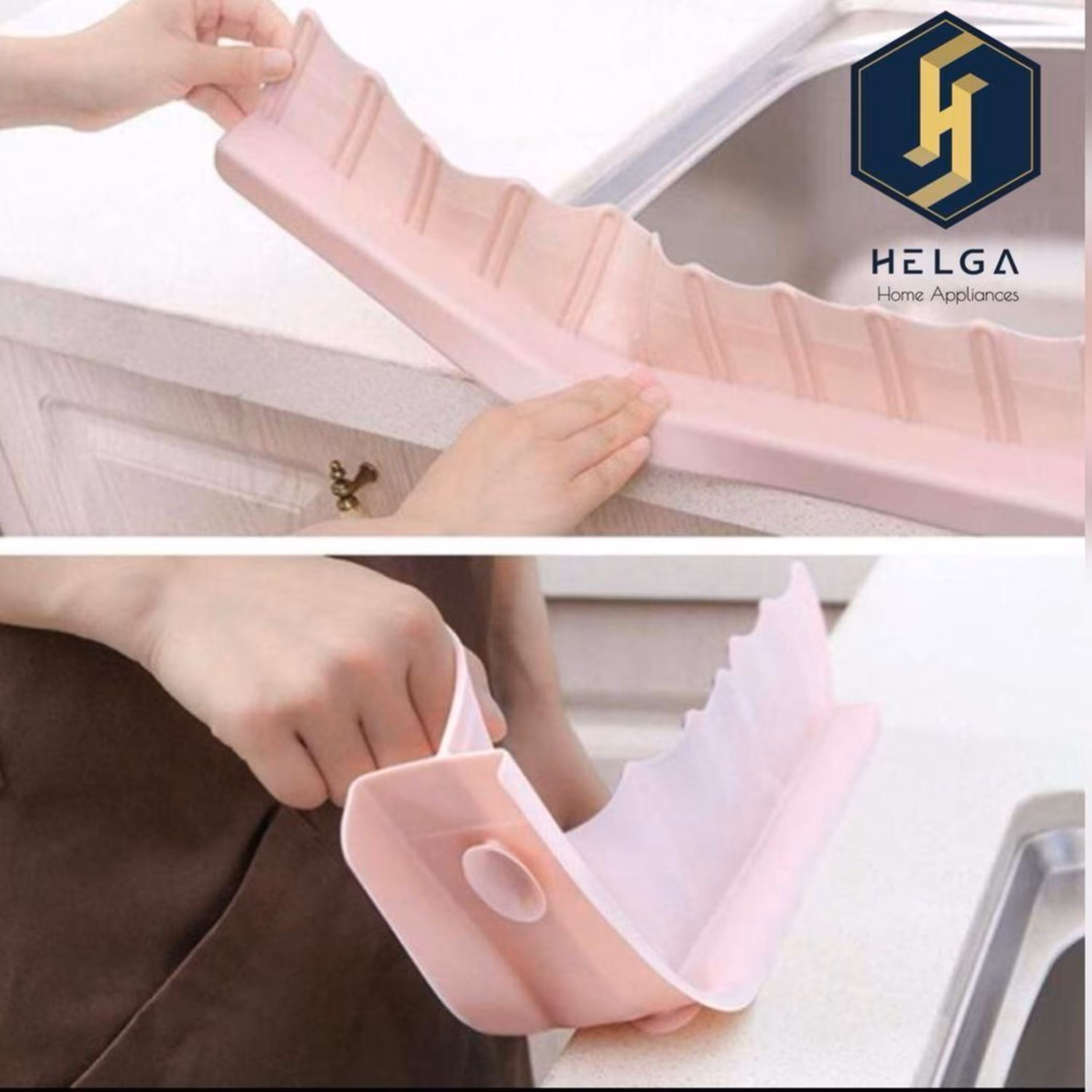 گارد لبه سینک ظرفشویی و لبه گاز با جنس سیلیکونی در دو رنگ سفید و صورتی
