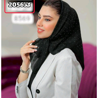 مینی اسکارف نگین نقره ای