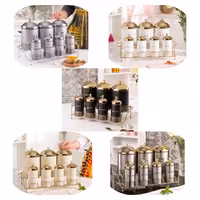 هشت  پارچه ادویه پاسماوری فلزی  و استیل