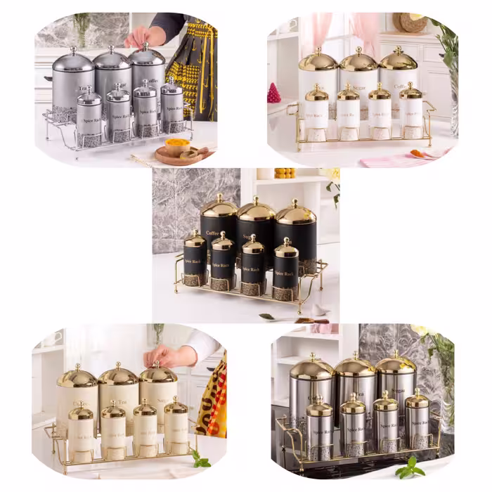 هشت  پارچه ادویه پاسماوری فلزی  و استیل
