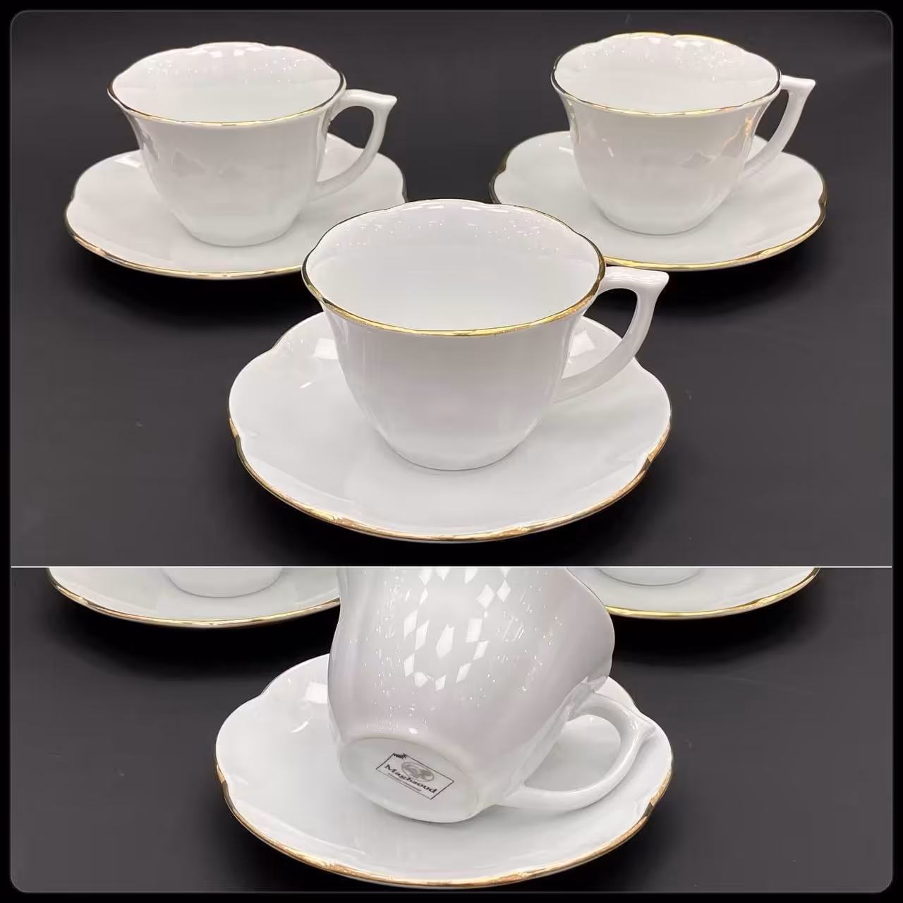 12 پارچه چینی لب طلا