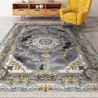 فرش پاتریس 1200شانه گل برجسته طرح ابر فرانسوی طوسی 12متری