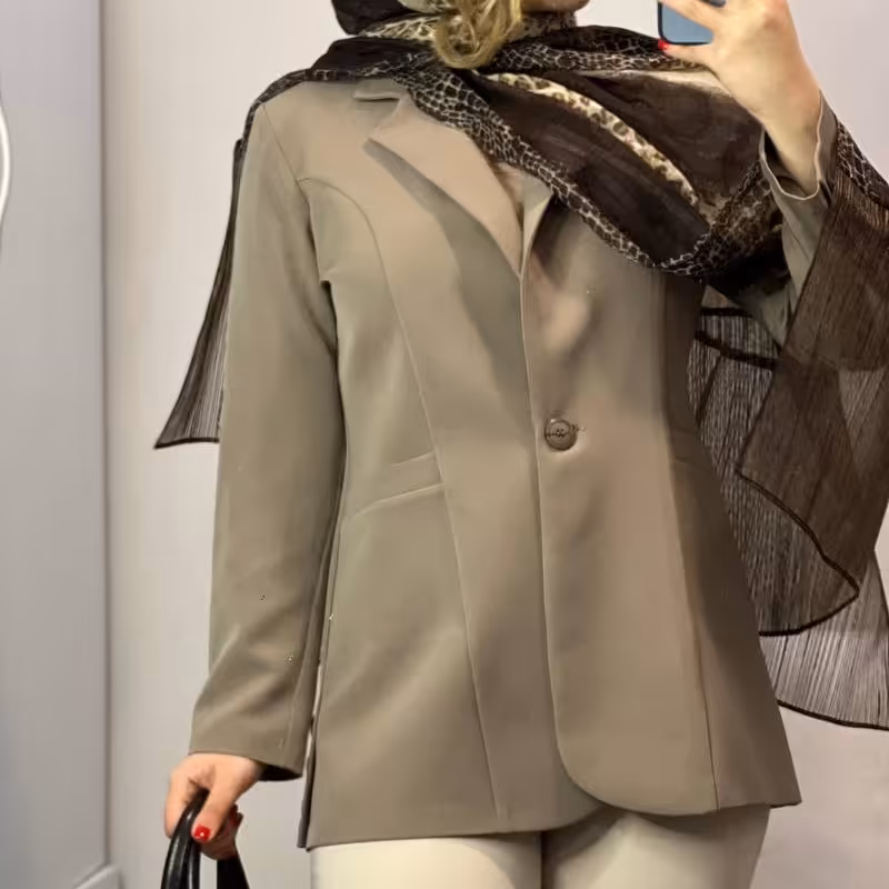 کت مازراتی بهاره جنس پارچه عالی رنگ خاکی( مستقیم از تولیدکننده)