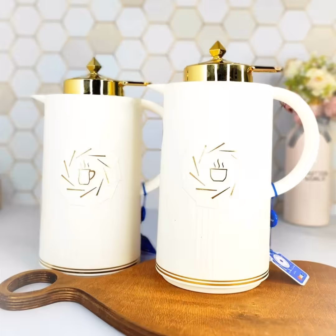 ست فلاسک چای و قهوه 1 لیتریبا ماندگاری آبگرم و سرد به مدت 12 ساعت کیفیت تضمینی
