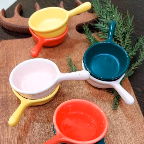 سس خوری سرامیکی رنگی دسته دار 