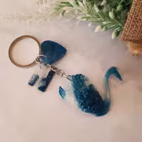 سرکلیدی رزینی طرح قو با حرف اول  N