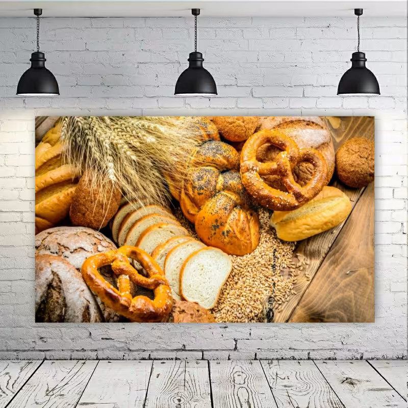 استیکر دیواری طرح نان سفید مدل نان فانتزی مدل SDA5013