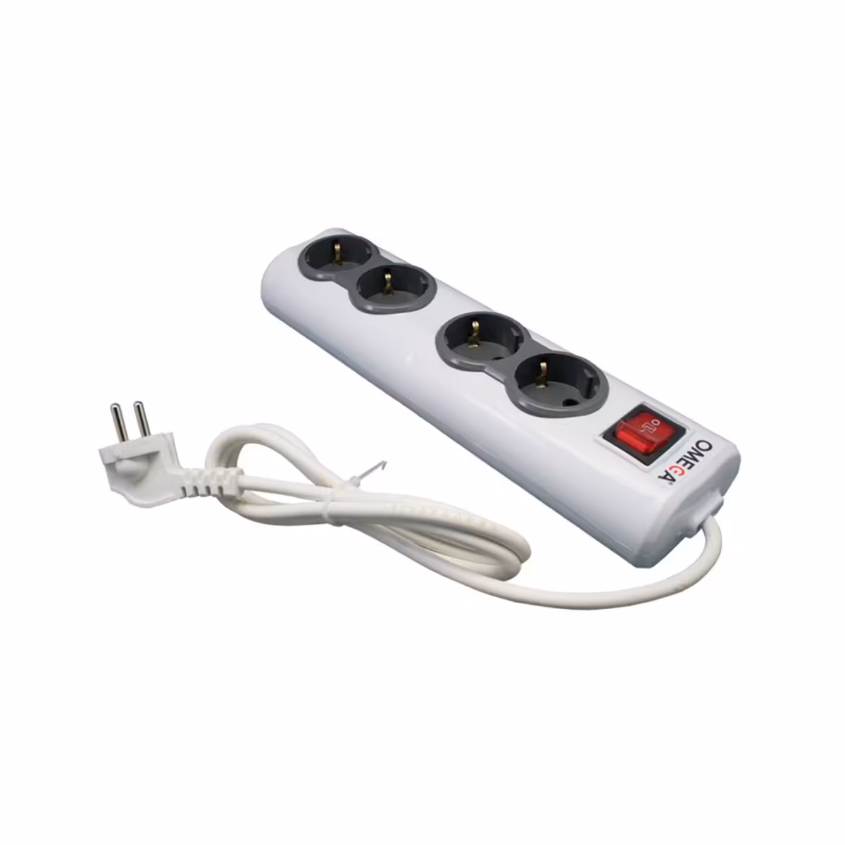 رابط چهار خانه برق ارت دار Omega با کابل 1.5 متری