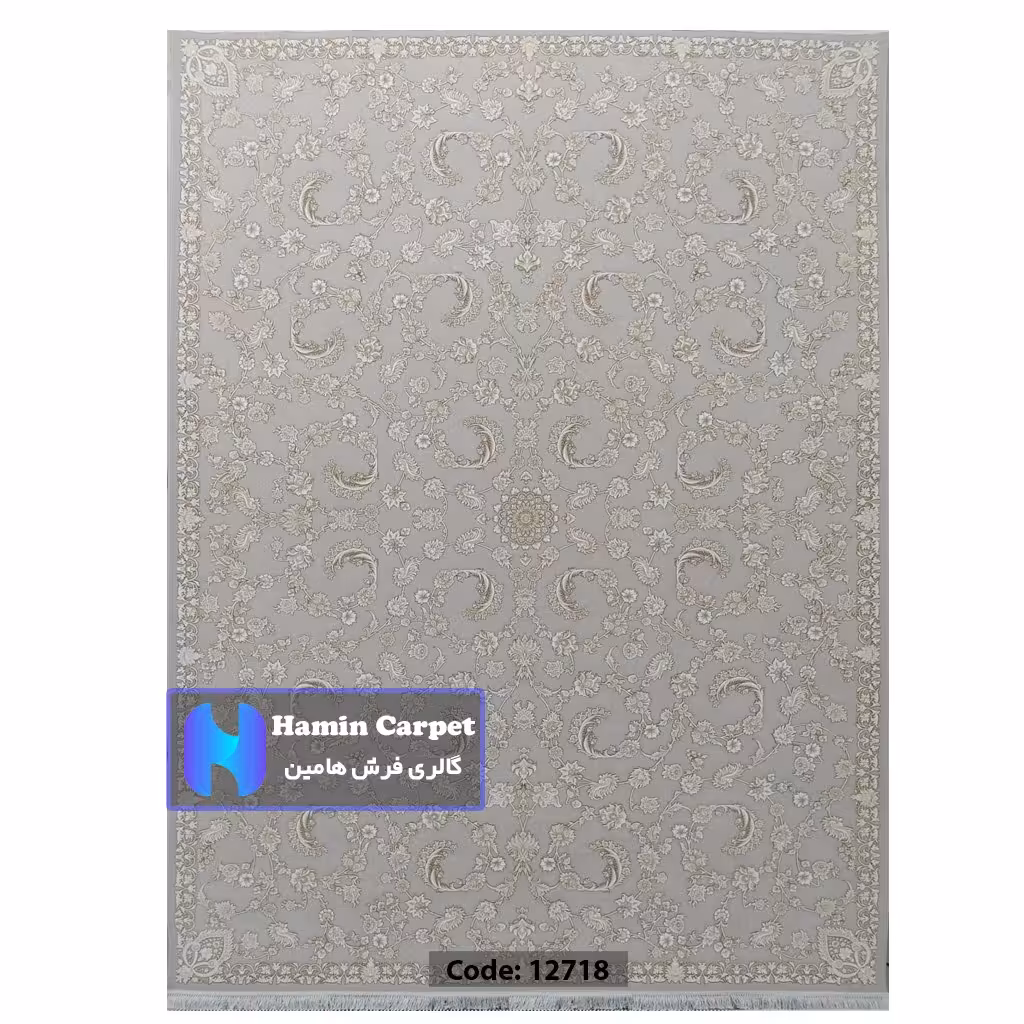 فرش 4 متری 1200 شانه تراکم 3600 نخ اکلریک گل برجسته کد AR12718