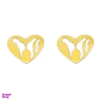 گوشواره طلا 18 عیار زنانه کاپانی طرح قلب کد KE008