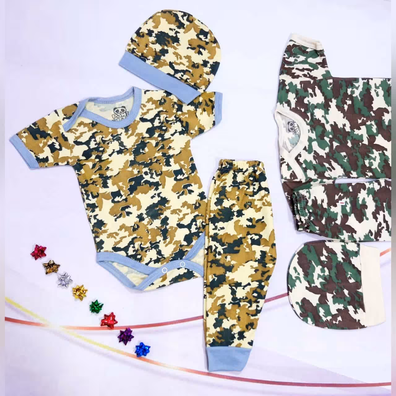 لباس نوزاد سه تیکه طرح ارتشی