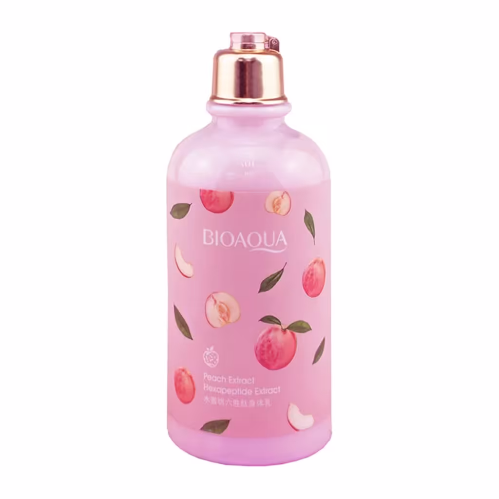 لوسیون بدن هلو بیوآکوا BIOAQUA body lotion peach hexapeptide