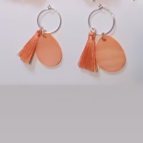 گوشواره صدفی صورتی 