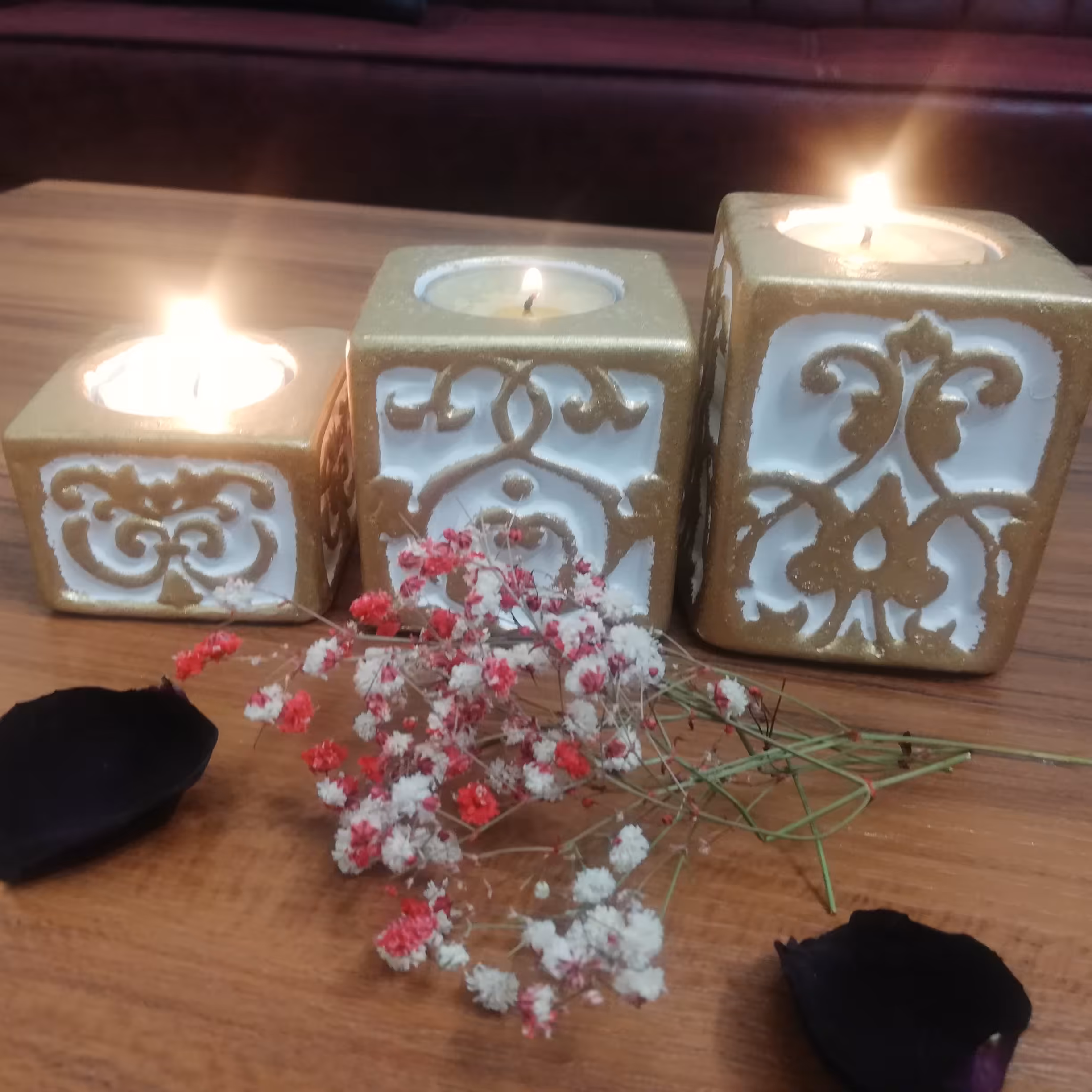 ست جاشمعی 3تایی مکعب 