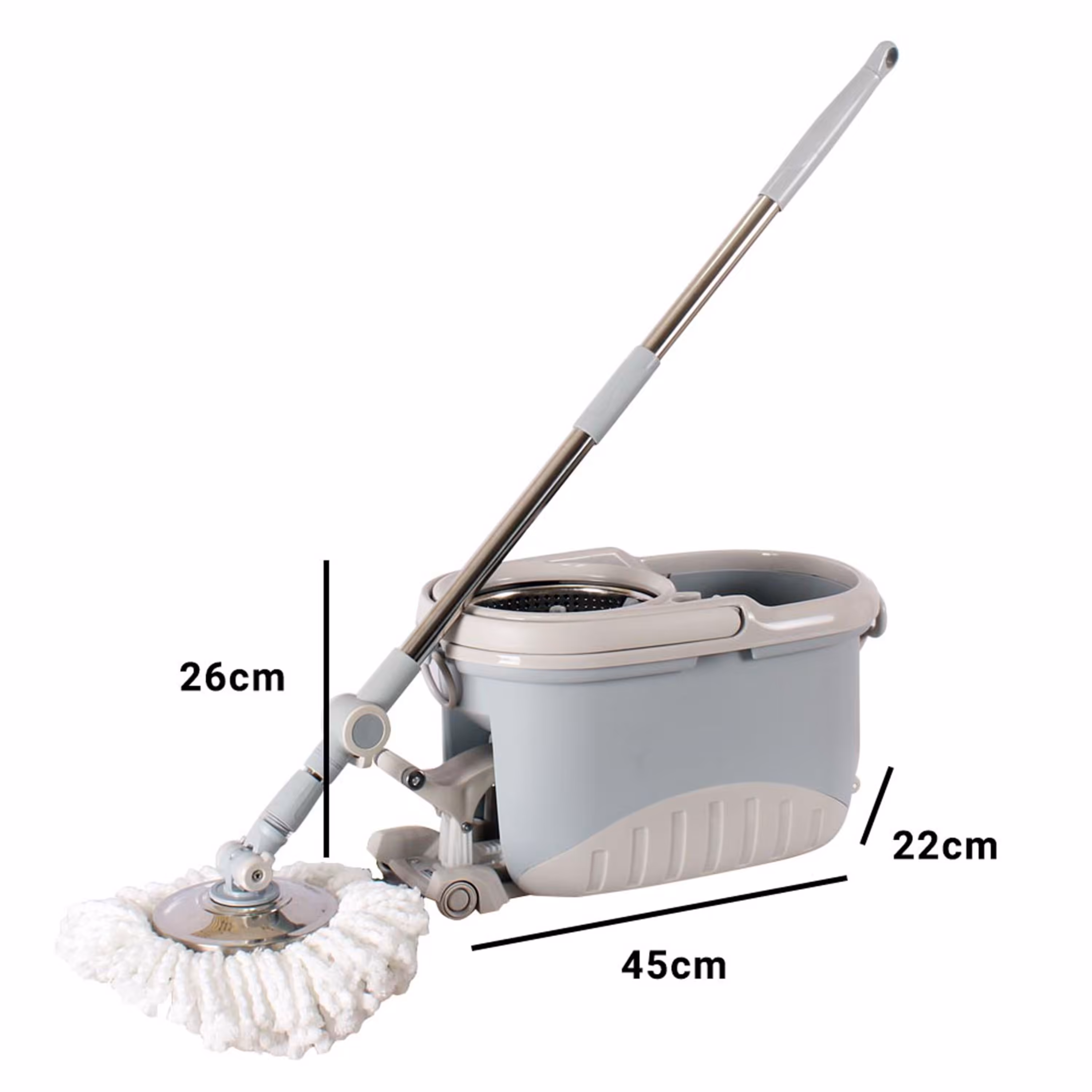 زمین شوی پدال دار چرخشی لیمون در رنگبندی وانیلی طوسی سفید صورتی