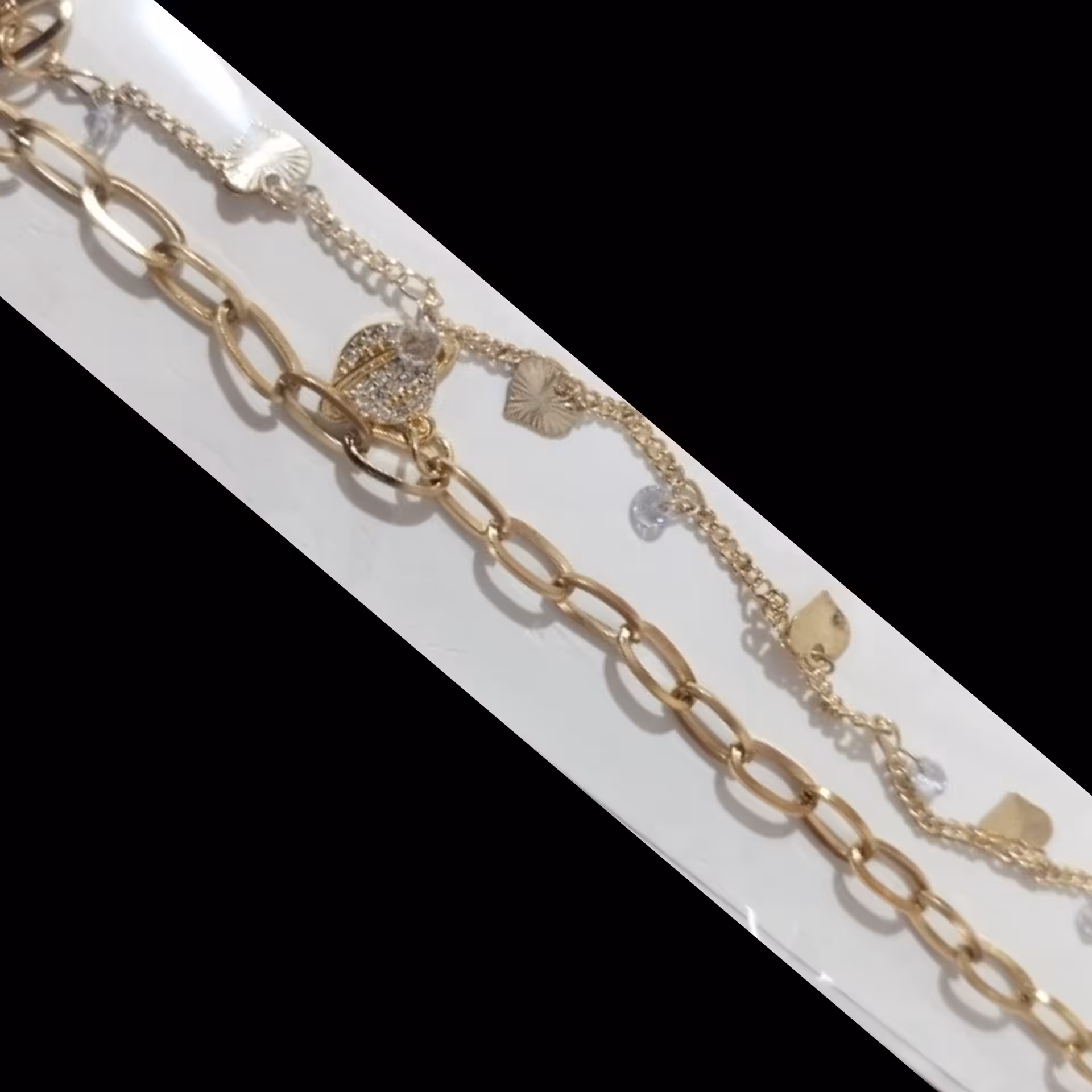 دستبند دو ردیف زنجیری استیل 