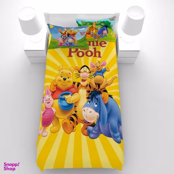 سرویس ملحفه مدل pooh یک نفره 5 تکه