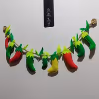 مگنت نمدی فلفل دست دوز  با ریسه کنفی 